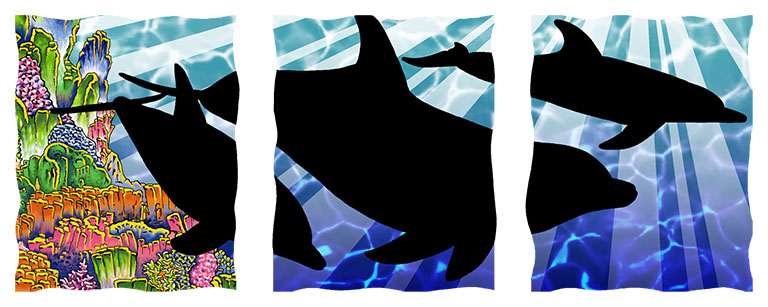 Silhouette Dolphins Design