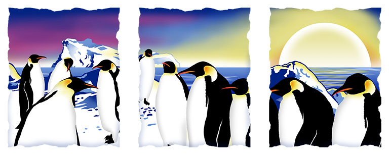 Silhouette Emperor Penguins Design